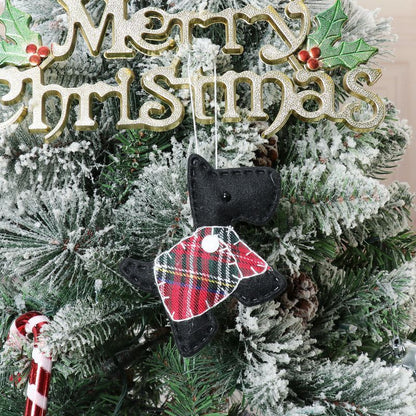 Christmas Tree Pendant Dressing Box Dog Ornaments, Non-Woven Holiday Hanging Decor