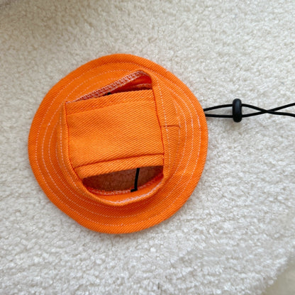 Cat & Dog Sun Hat with Exposed Ears, Pet Bucket Hat for Outdoor Protection