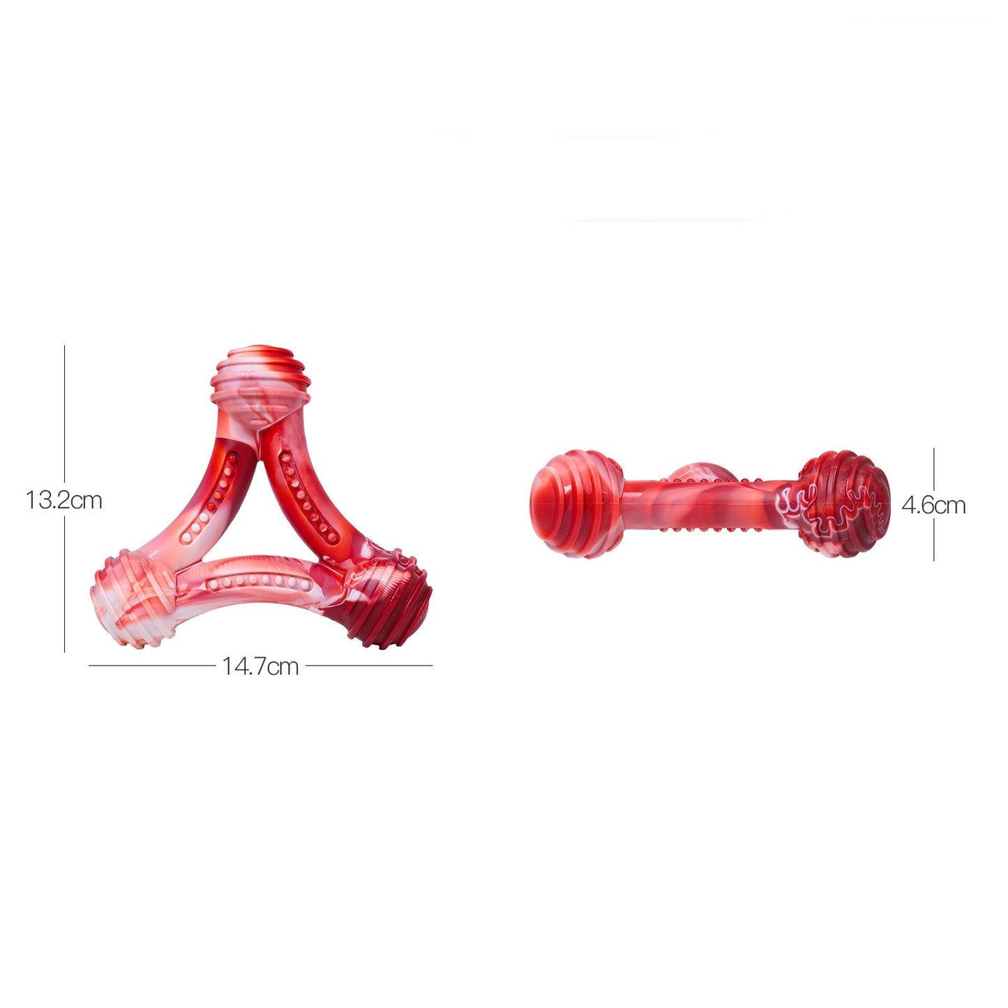 Triangle Ring Dog Chew Toy, Durable Nylon Bite Toy for Dogs (Red / Mixed Colors)