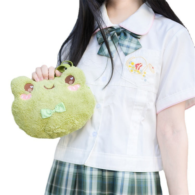 Carry Cute: $\mathbf{20\text{cm}}$ Cute Doll Frog Plush Toy Backpack (Soft Short Plush).