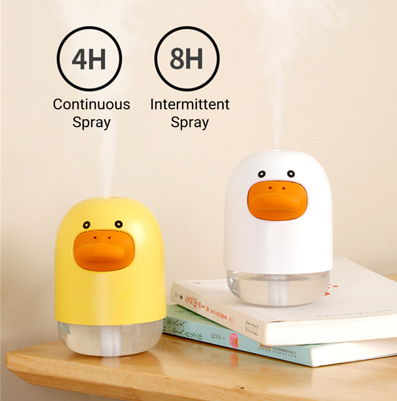 Cozy Comfort: Cartoon Cute Duck Humidifier & USB Atmosphere Lamp.