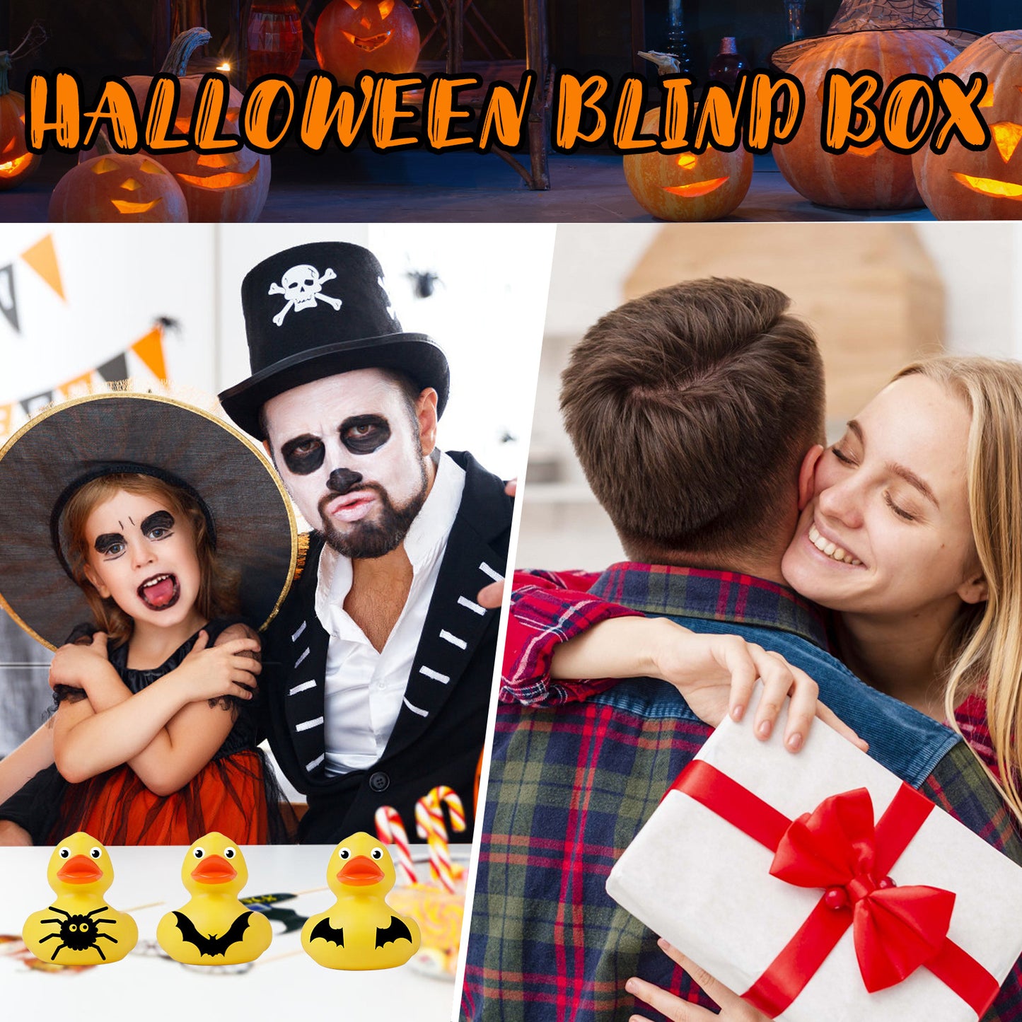 Dowmoo Halloween Duck Blind Box – 24-Grid Countdown Surprise Rubber Duck Toy Set