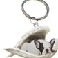 Creative Fashion Cute Dog-Shaped Acrylic Keychain, Single-Sided Print