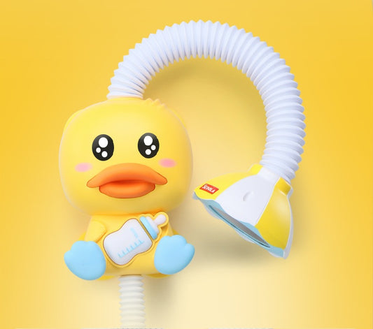 Bath Time Blast: Explosive Little Yellow Duck Baby Water Toy Assortment (Plastic).
