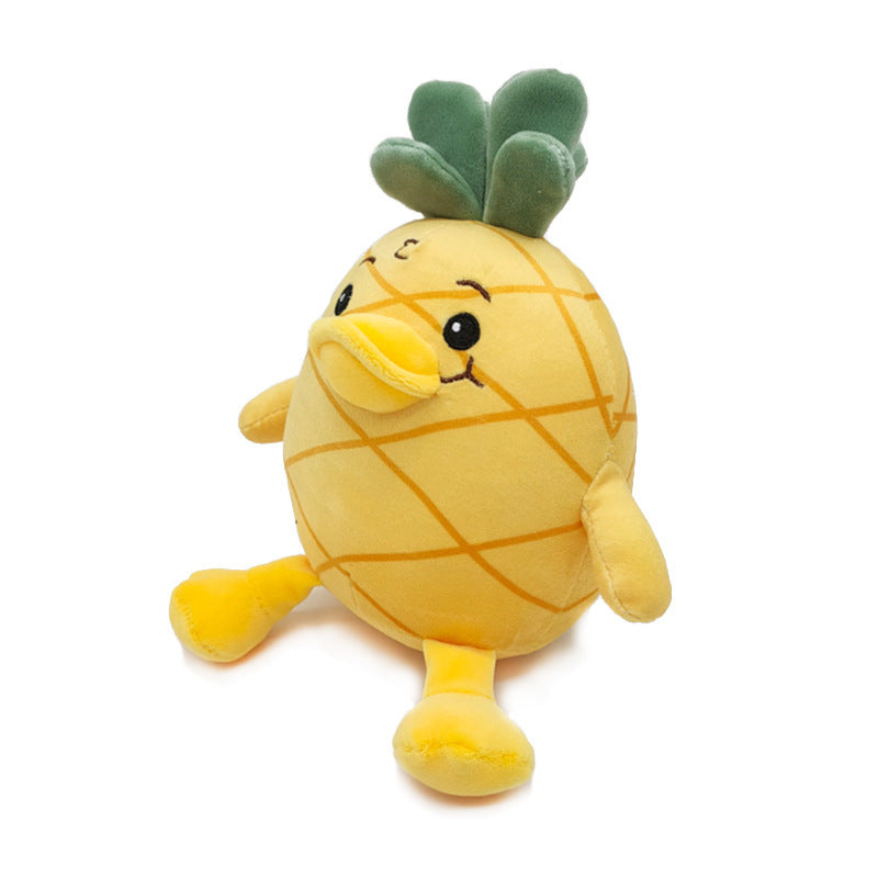 Plush Pineapple Duck Doll – Cute Short Plush Stuffed Toy
