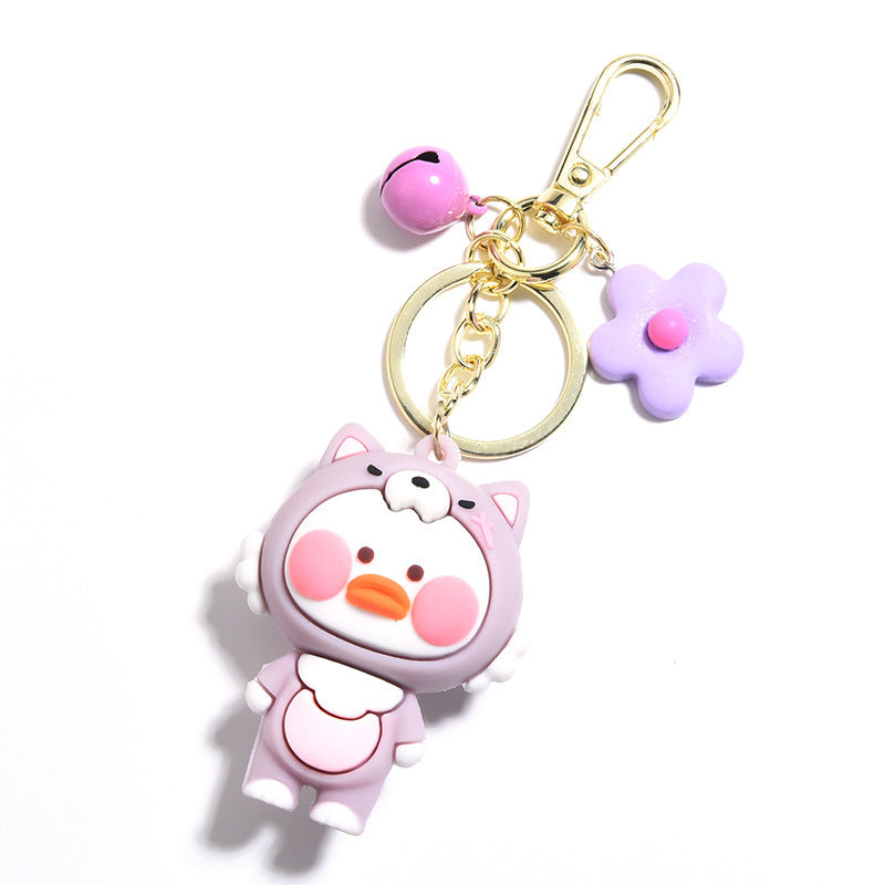 Epoxy Dudu Duck Keychain Pendant – Creative Cartoon PVC Soft Rubber Car & Bag Charm