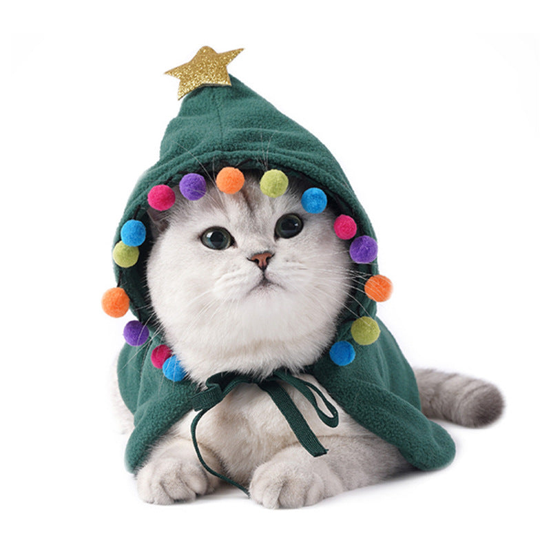 Cute Dog Cat Costume Christmas Cloak, Halloween Disguise Pet Transformation Outfit