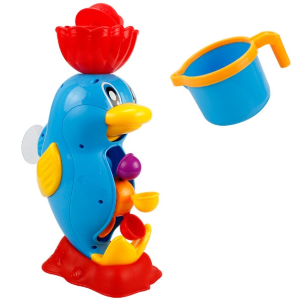 Fun in the Tub: Educational Duck Waterwheel Bath Toy for Babies.