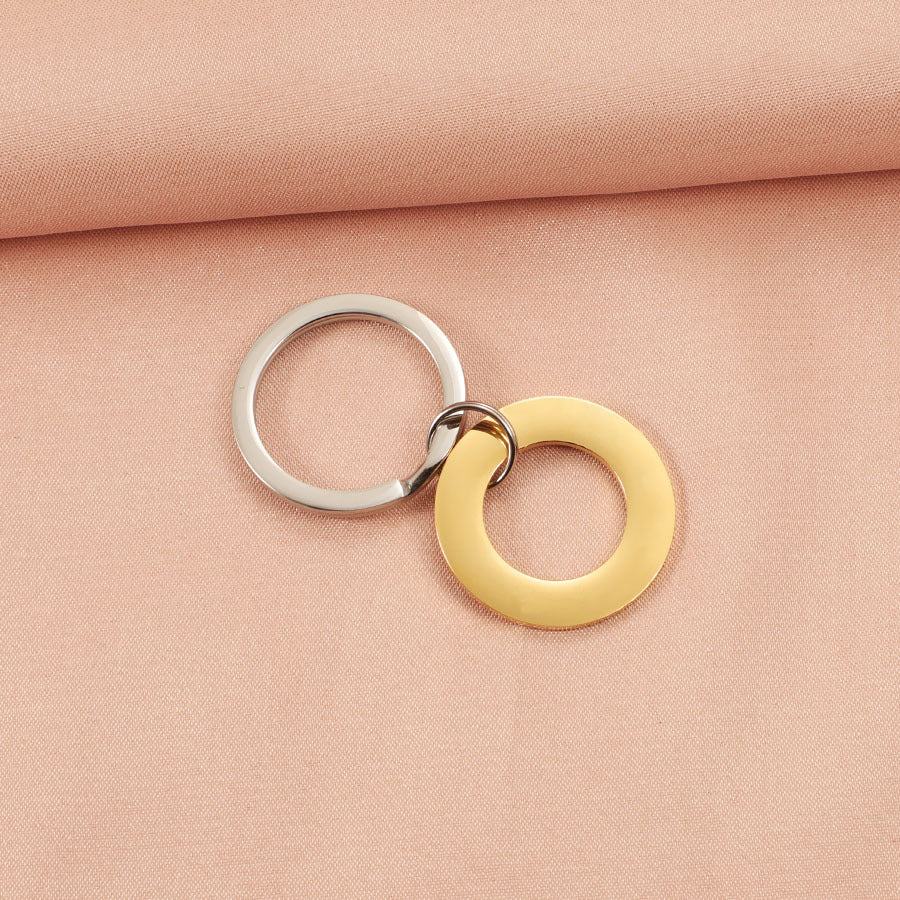 Stainless Steel Pet ID Ring Keychain, Durable Titanium Steel Dog Tag (25mm)