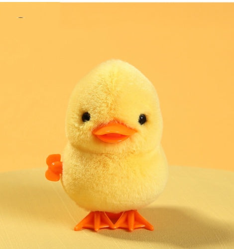 Clockwork Jumping Chicken & Duck Toy – Plush Simulation Wind-Up Animal for Kids