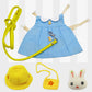 Pet Bunny Clothes, Lop-Eared Rabbit Cotton Outfit for Small Pets
