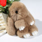 15cm Cute Plush Bunny Keychain, Genuine Rex Rabbit Fur Pom Pom Bag Charm
