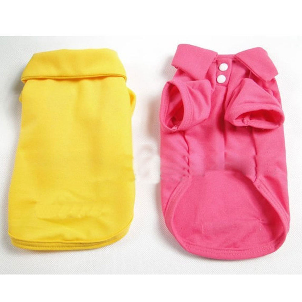 Pet Clothes, Solid Color Dog Polo Shirt with Lapel | Casual Puppy Cotton T-Shirt
