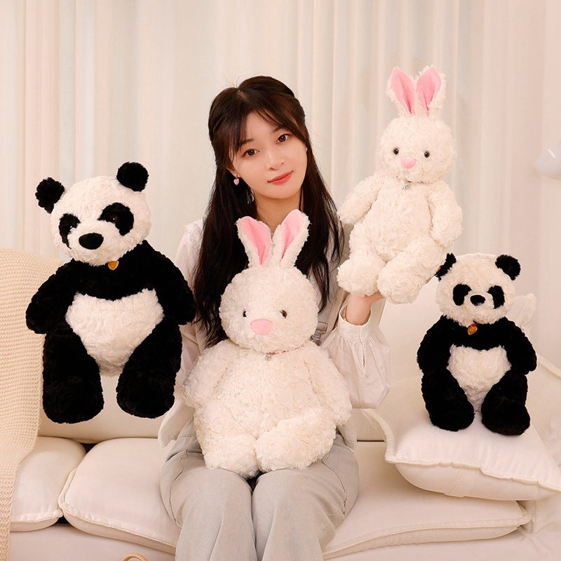 Best Friends Forever: Cute Animal Bunny & Panda Plush Toys ($\mathbf{30}$ or $\mathbf{45\text{cm}}$).