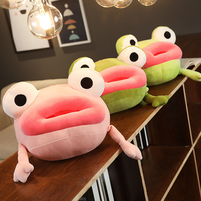 Big Personality: $\mathbf{35\text{cm}}$ to $\mathbf{55\text{cm}}$ Big Mouth Frog Plush Doll (Soft Short Plush).