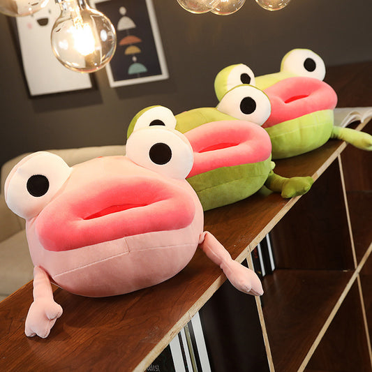 Big Personality: $\mathbf{35\text{cm}}$ to $\mathbf{55\text{cm}}$ Big Mouth Frog Plush Doll (Soft Short Plush).