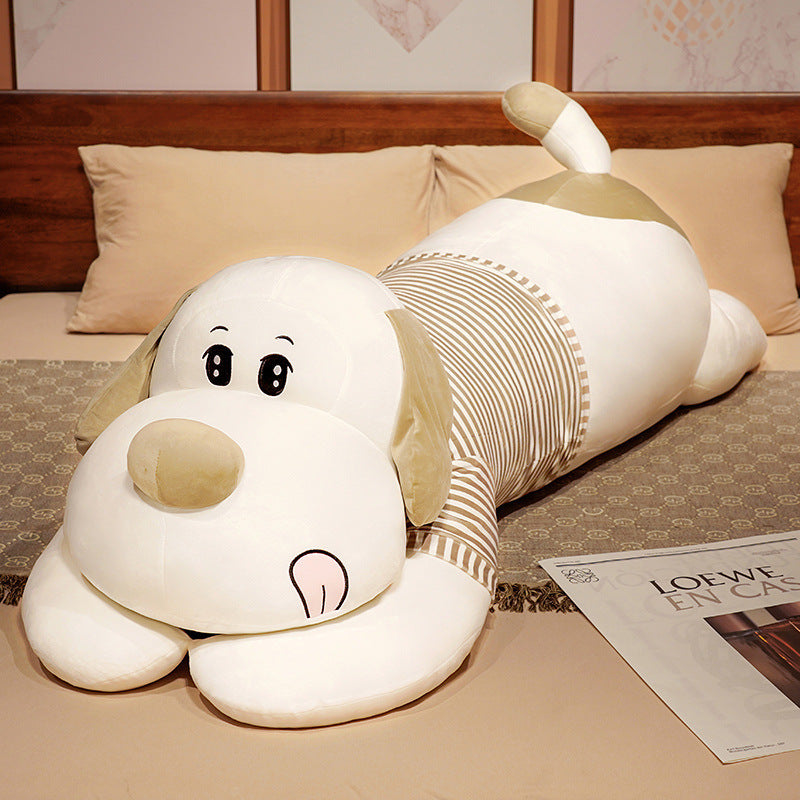 Giant Striped Dog Doll Plush Toy: Elastic Super Soft and PP Cotton Filled ($\mathbf{60}$–$\mathbf{180\text{cm}}$).