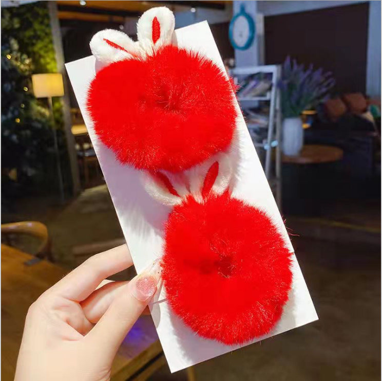 Hair Rope, Simple Bunny Ears Plush Hair Ring (Korean Style)