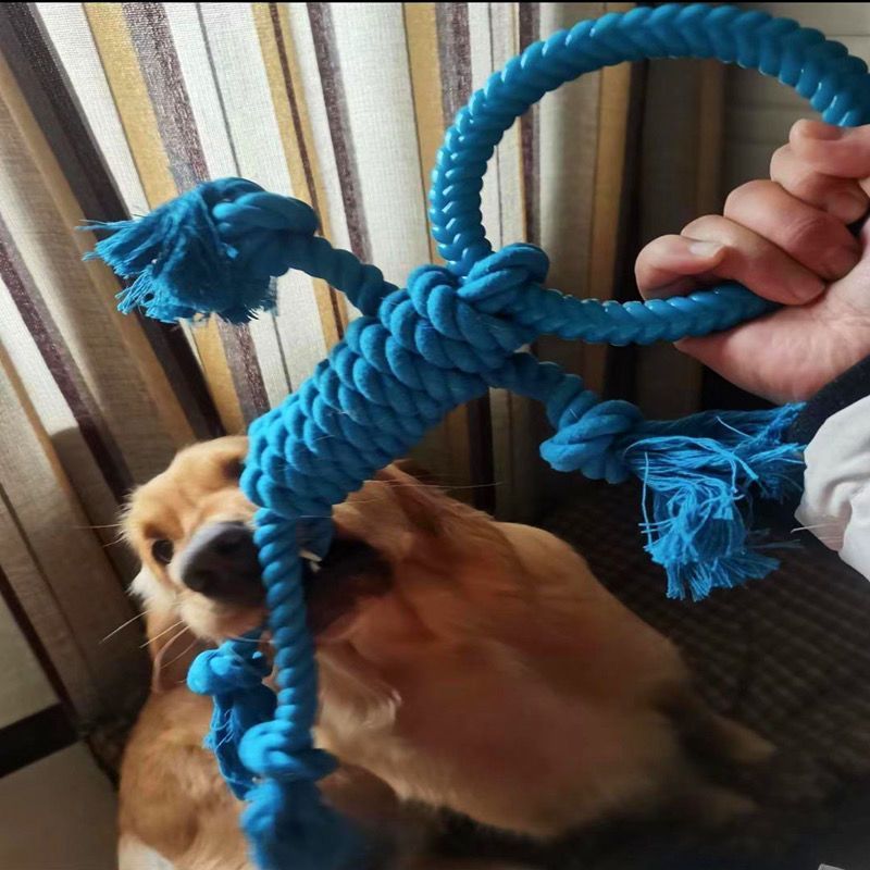 Tough Tug: Modern Dog Chew Toy with Cotton Rope for Molar Teeth Cleaning (Tear-Resistant, $\mathbf{50\text{cm}}$ Long).