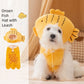 Autumn & Winter Onsen Fish Pet Costume, Funny Hat & Vest Cotton-Padded Suit for Dogs