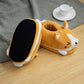 Cartoon Koi Dog Slippers, Crystal Super Soft Plush Corgi Cotton Shoes