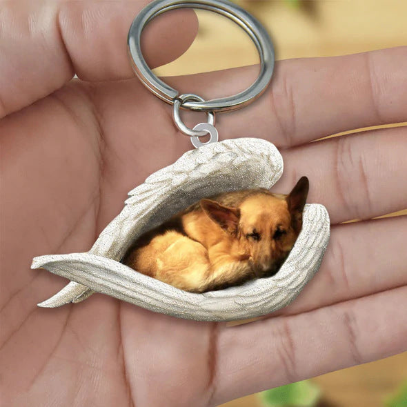 Creative Fashion Cute Dog-Shaped Acrylic Keychain, Single-Sided Print