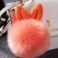 Colorful Bunny Fur Keychain, Soft Plush Rabbit Bag Charm for Women