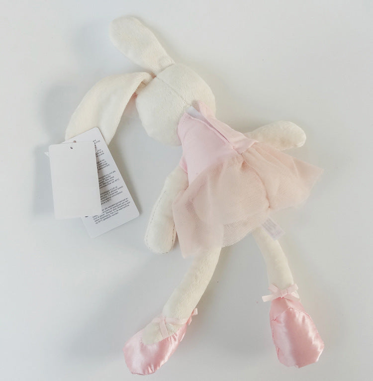 Bunny Ballet Dancing Plush Toy, Soft Cute Rabbit with Asymmetrical Ears