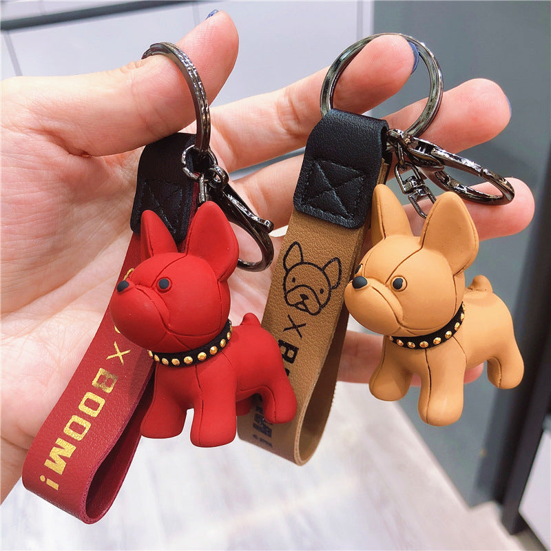 Dog Key Ring, French Bulldog Resin Keychain | Cute Cartoon Unisex Key Pendant