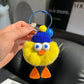 Soft & Stylish: Cute Imitate Rex Rabbit Fur Little Duck Car Key Ring Pendant.