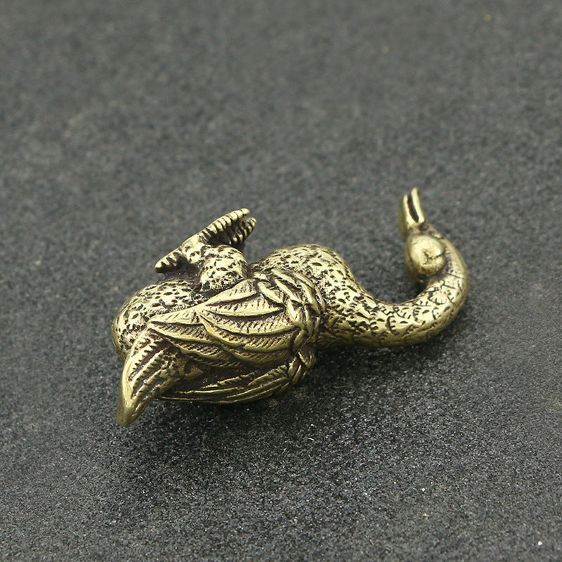 Antique Brass Duck Tea Ornament – Pure Copper Chinese-Style Home Decoration