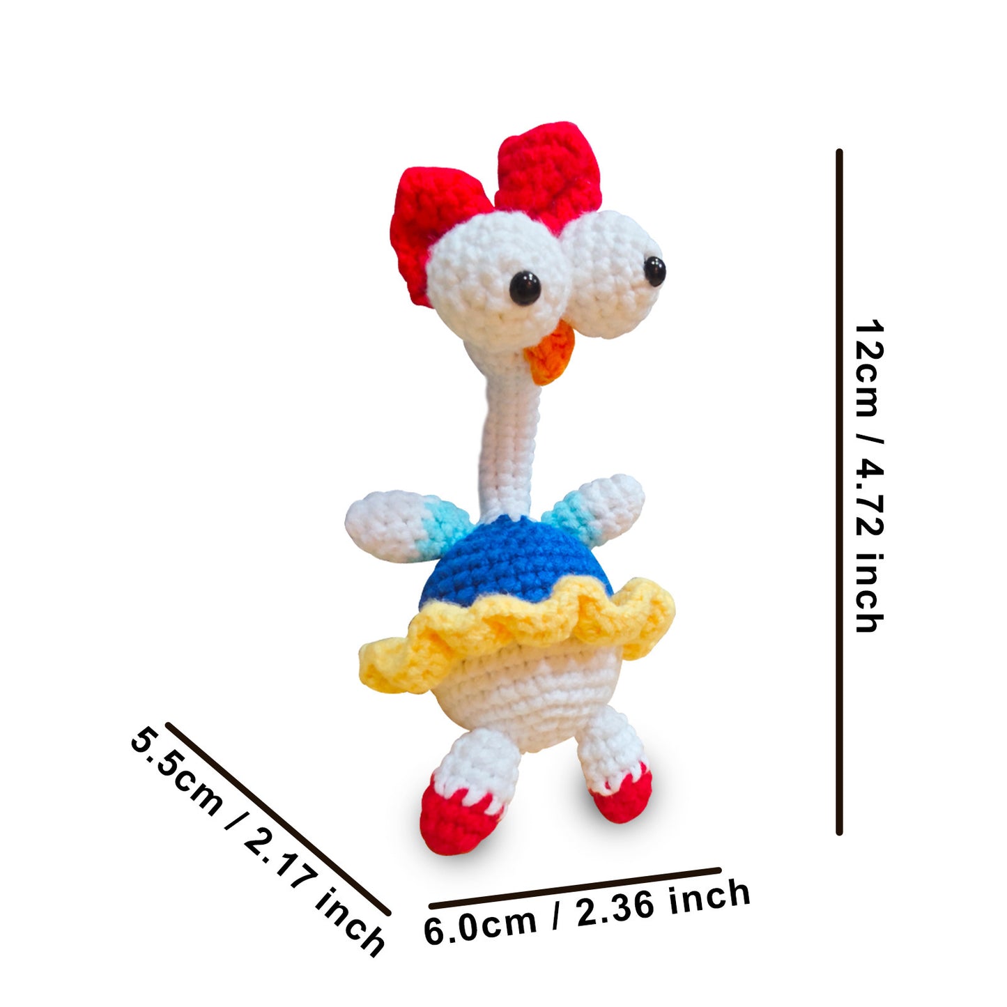DIY Delight: Kawaii Big-Eyed Gurgy Chicken Doll Crochet Woven Material Kit (Japanese Style).
