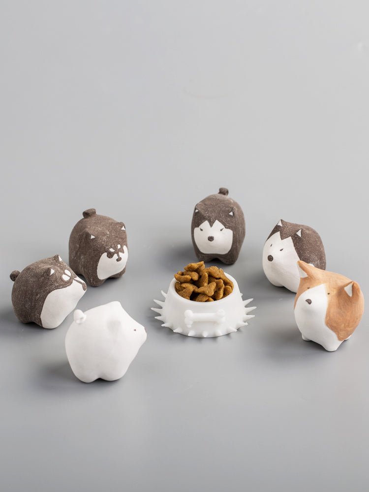 Dog Ceramic Small Ornament, Creative Cute Cartoon Desktop Decoration