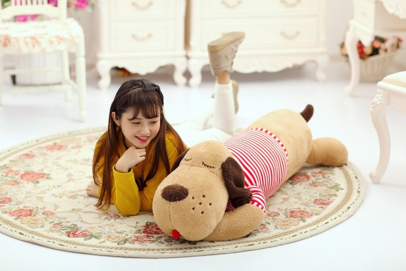 Giant Friend: Dog Short Plush Toy ($\mathbf{1.3}$–$\mathbf{1.5\text{m}}$ Height, Soft PP Cotton).