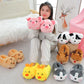 Winter Warm Home Floor Animal Dog Slippers, Plush Indoor Shoes (One Size 36–43)