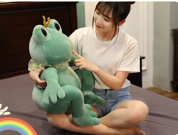 Cute Soft Frog Doll Plush Toy – Cartoon Frog Cushion Pillow in Multiple Sizes