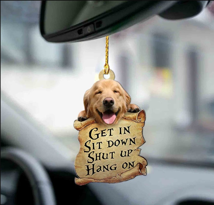 Sleeping Angel Dog Car Pendant, Acrylic Hanging Ornament for Cars, Doors & Home Decor