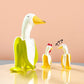 Fruit Fusion: Banana Friend Duck Cute Quirky Resin Ornament (Modern Simplicity).