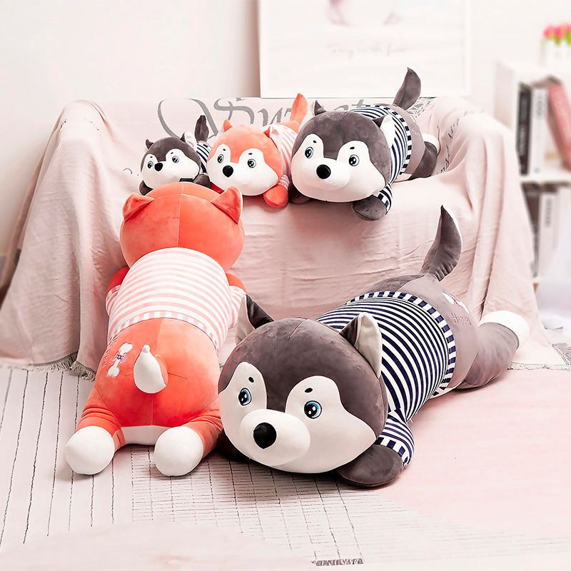 Life-Sized Cuddle: Realistic Husky Plush Dog Toy (Down Cotton, $\mathbf{50}$–$\mathbf{120\text{cm}}$ Tall).