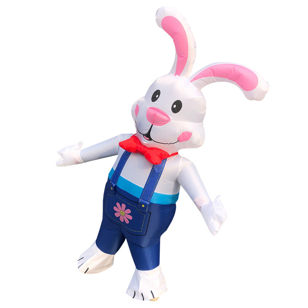 Cartoon Bunny Inflatable Suit, Cute White Rabbit Costume for Parties & Events
