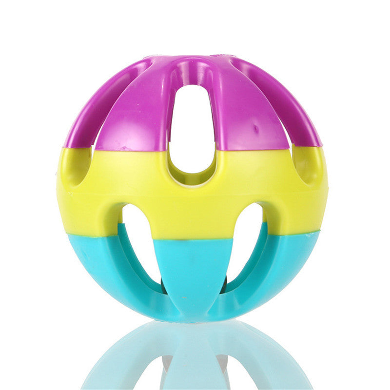 Bell Dog Toy Ball, Safe Plastic Play Ball with Built-in Bell for Fun & Active Pets