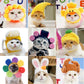 Cute Cartoon Pet Headgear, Sunflower, Animal & Character Hats for Cats and Small Dogs