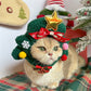 Pet Christmas Tree Hood, Plush Holiday Headgear Hat for Cats & Dogs