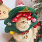 Pet Christmas Tree Hood, Plush Holiday Headgear Hat for Cats & Dogs