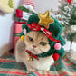 Pet Christmas Tree Hood, Plush Holiday Headgear Hat for Cats & Dogs
