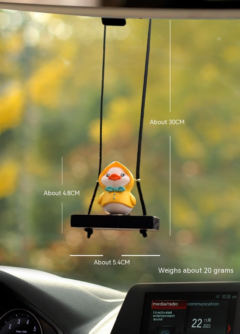 Dashboard Delight: Cute Little Yellow Duck Doll Automobile Hanging Ornament (Cartoon, Multi-Style).