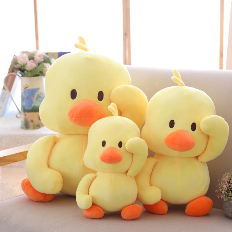 Little Yellow Duck Dancing Plush Toy – Cute Expression Duck Figurine with Soft Short Plush