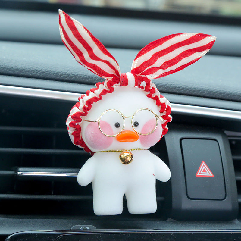 Kawaii Café Duck Toy – Cute Cartoon Plush Duck Doll for Car Decor & Gifts