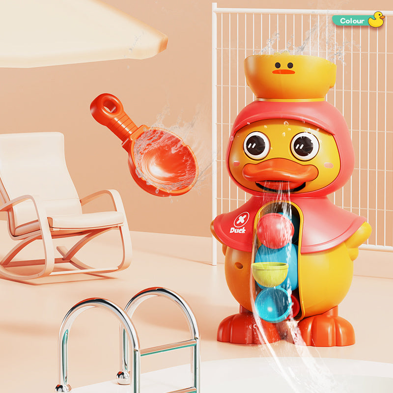 Cute Duck Rotating Water Wheel Baby Bath Toy – ABS Infant Water Play Toy