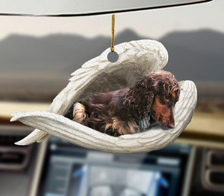 Sleeping Dog Angel Car Pendant, Acrylic Hanging Ornament for Cars, Doors & Home Decor